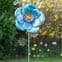 Tall Garden Flower  Stake -  The Blue Poppy -  139cm.